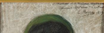 EDOUARD MOYSE, colour crayon on paper, signed and dated 1879.
