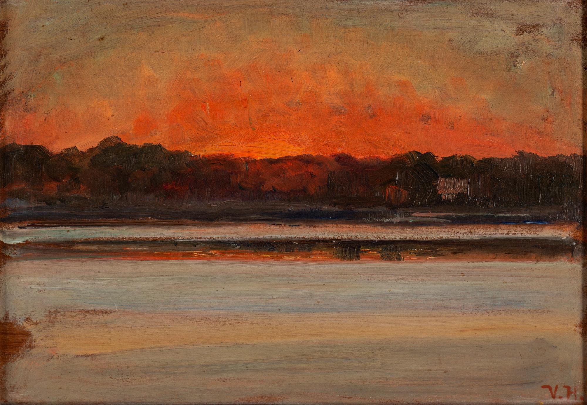 VILHELM HOLMGREN, oil on panel, signed V.H.