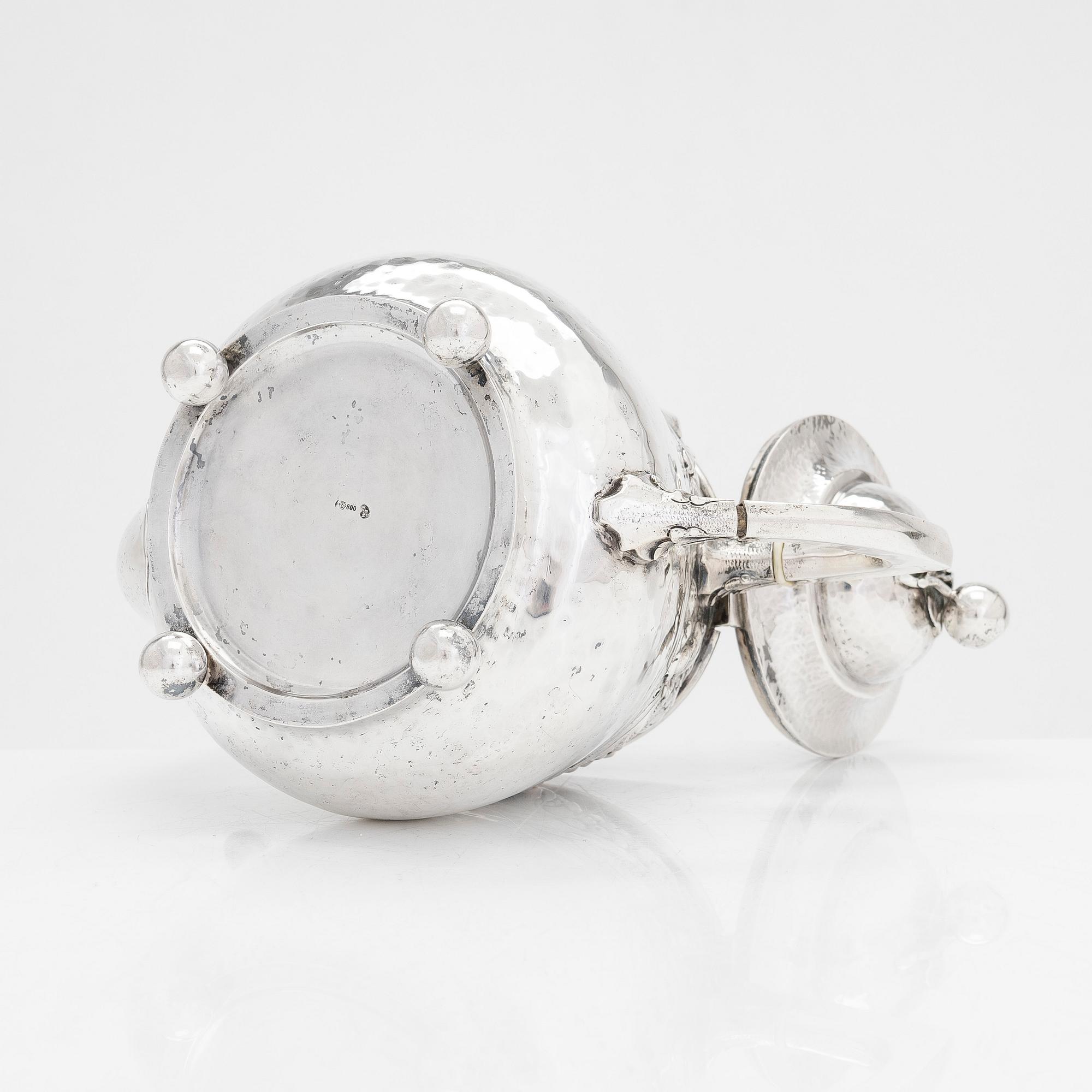 Tekanna, silver, Tyskland, 1900-talets första kvartal. Oidentifierad mästarstämpel W.I.S.