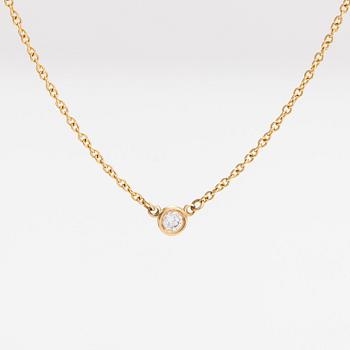 Tiffany & Co, Elsa Peretti, halsband, 18K guld och diamant ca 0.05 ct.