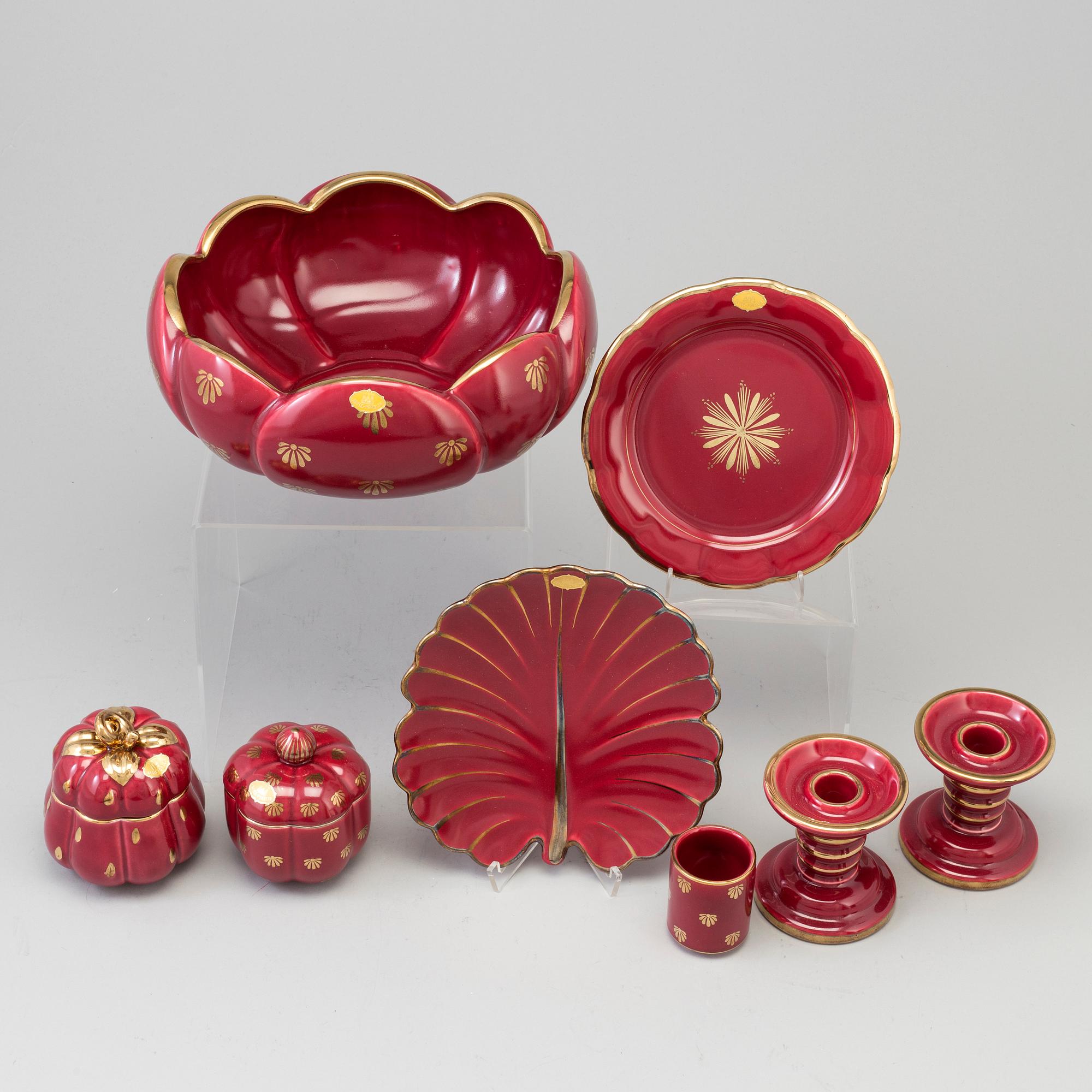 ARTHUR PERCY, 19 pieces of 'Rubin' creamware from Upsala-Ekeby Gefle.
