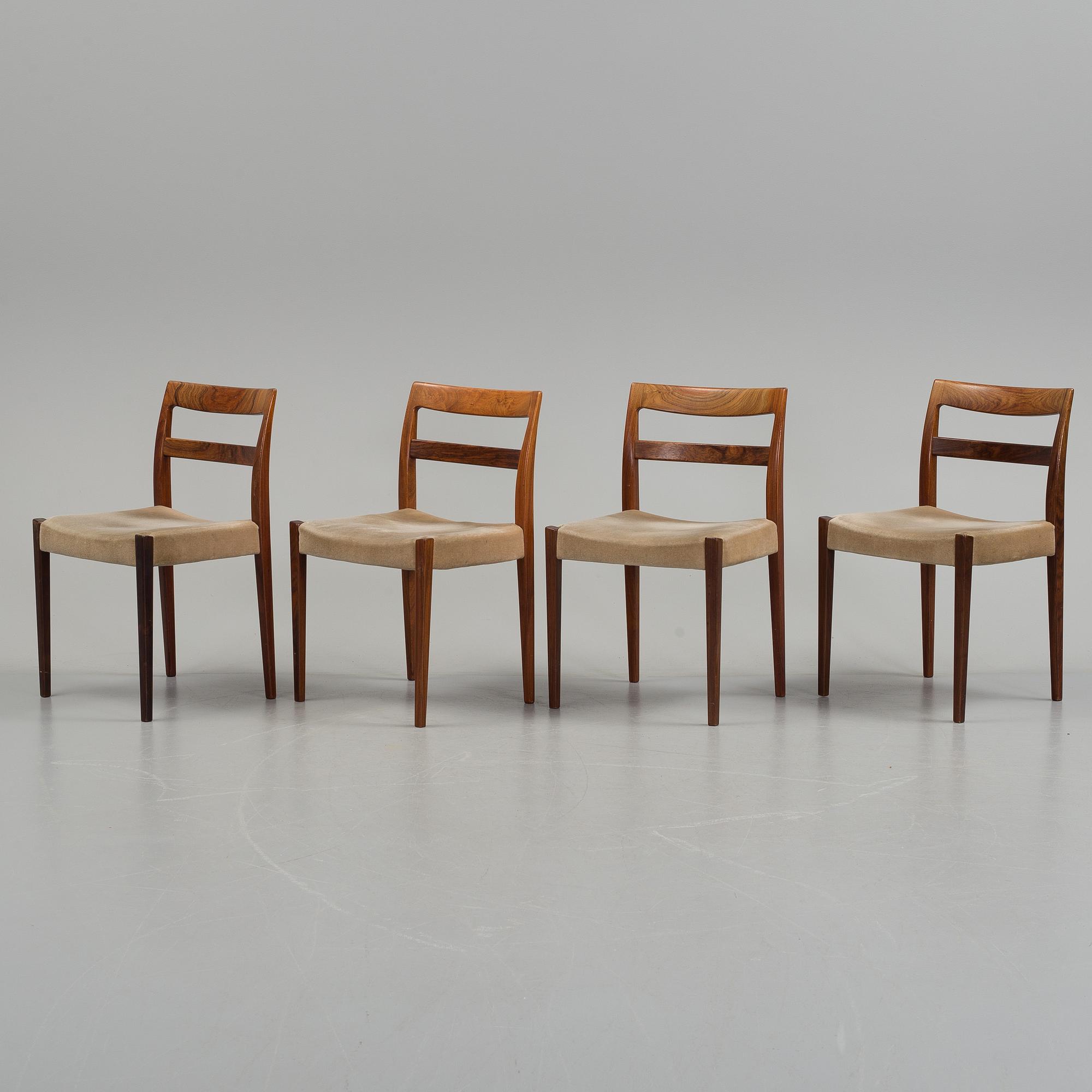 A dining table and four chairs by Nils Jonsson, Troeds Bjärnum.