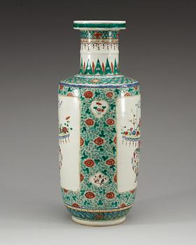 A famille rose vase, Qing dynasty with Kangxis six character mark.