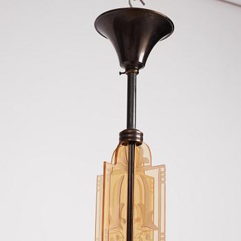 Edward Hald, a ceiling lamp model "HD 615", Orrefors, 1930s.