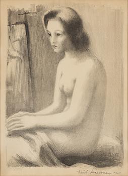 Wäinö Aaltonen, litografi, 1945, signerad 51/100.