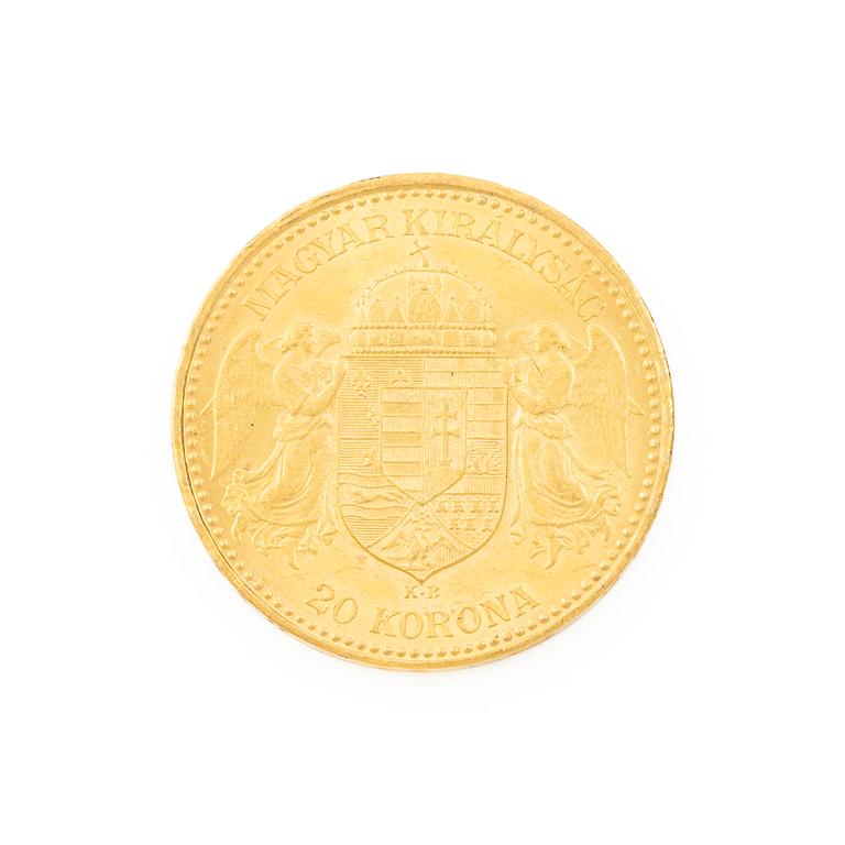 Gold coin, Hungary, 20 Korona, 1892.