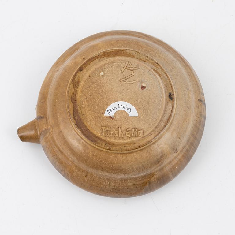 Allan Ebeling, a ceramic bowl with spout, Torshälla, Sweden, signed.