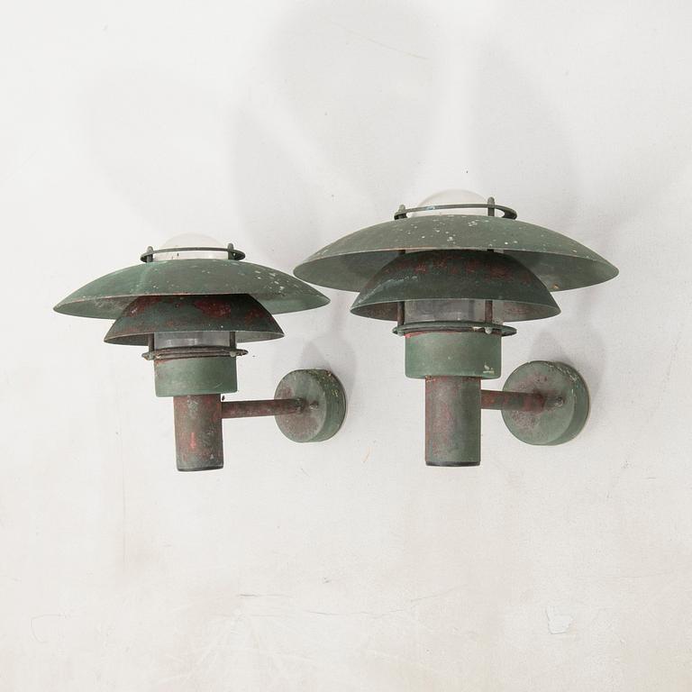 Wall lamps/Exterior lighting a pair Denmark late 20th century.