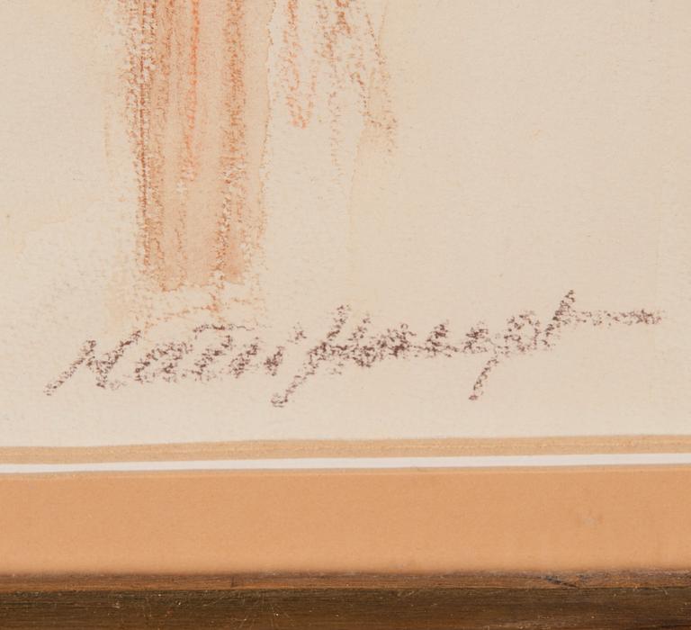 MATTI HAUPT, blandteknik på papper, signerad.