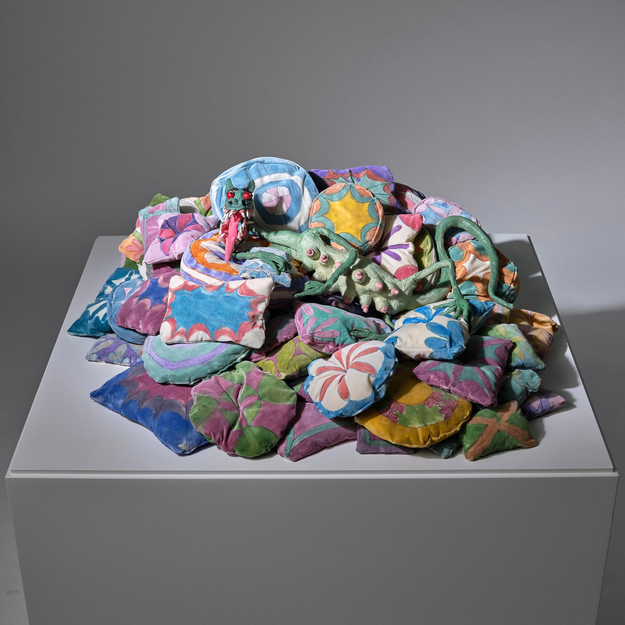 Nathalie Djurberg & Hans Berg, "Dragon on Pillows".