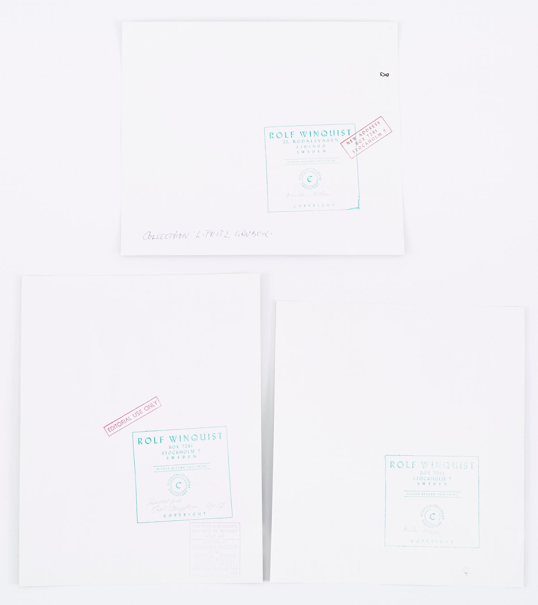 ROLF WINQUIST, Porträtt av Cari Bengtsson gelatinsilverfotografi. Vintage.