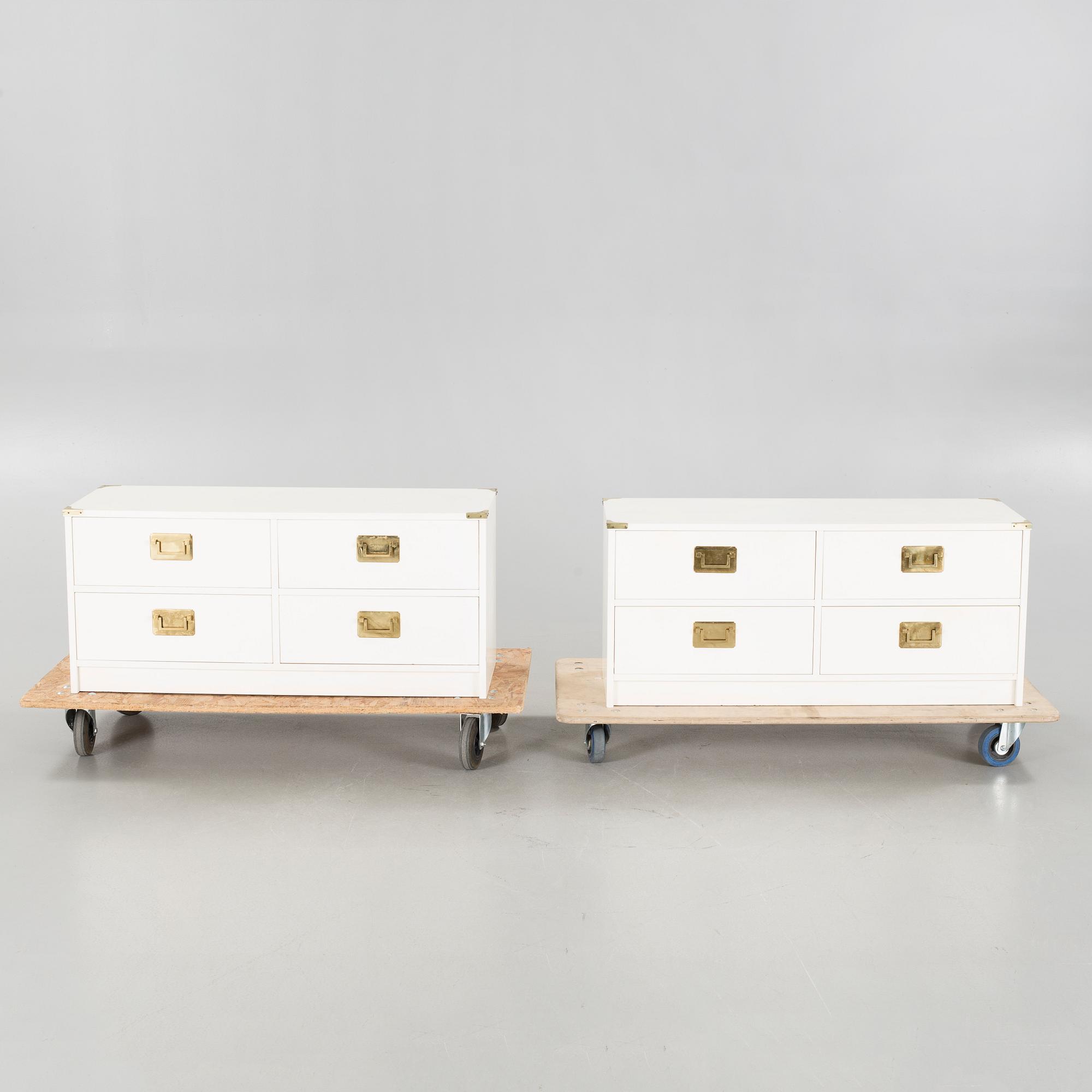 Two chest of drawers second half of the 20th century.