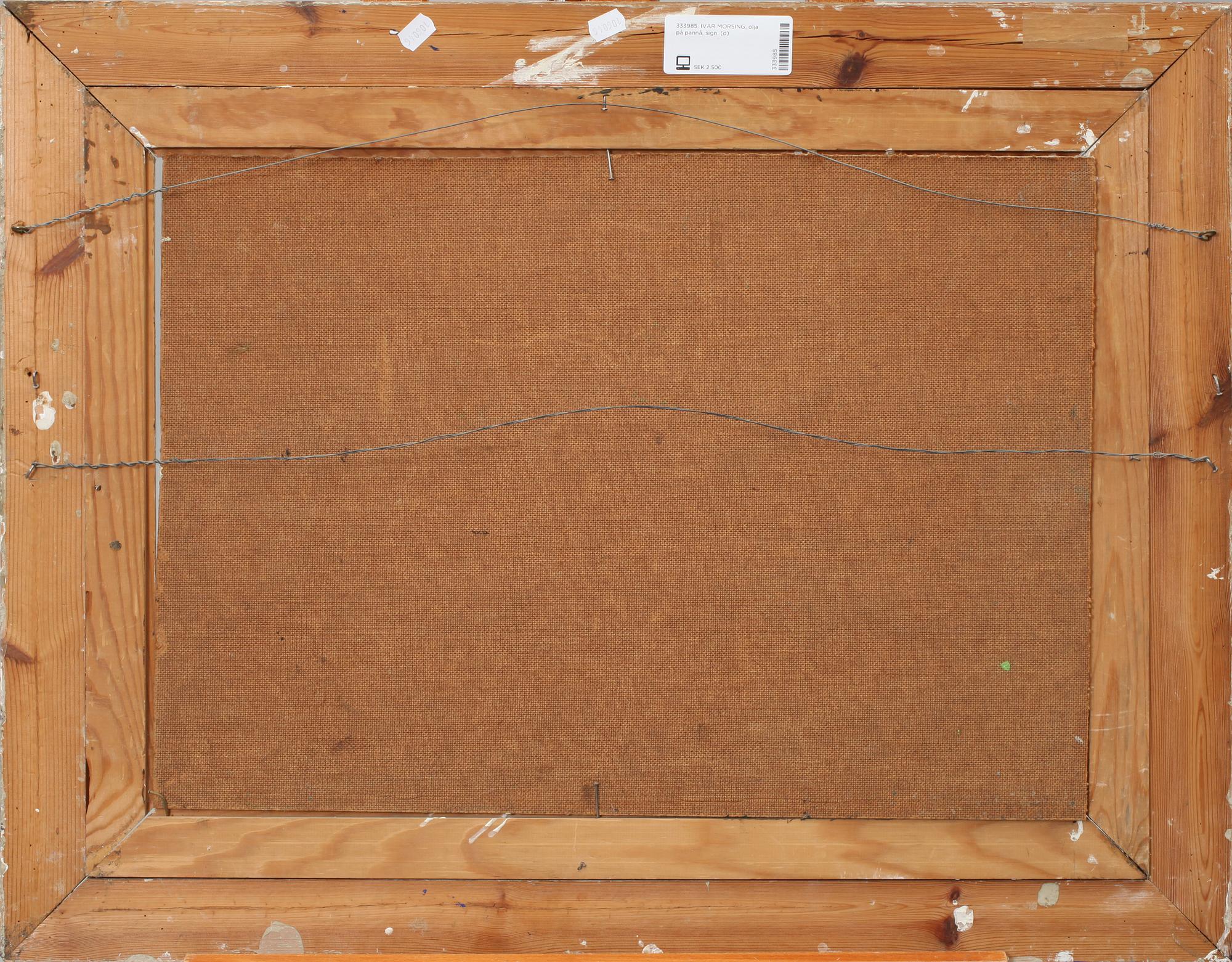 IVAR MORSING, olja på pannå, sign.