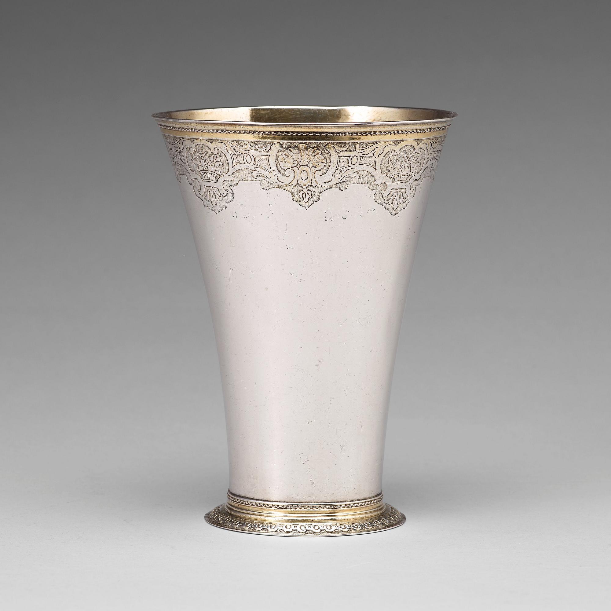 Gustaf Stafhell d ä, bägare, silver, Stockholm 1742.