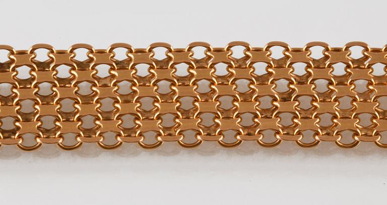 ARMLÄNK, 18K guld, Ädelsmycken, Stockholm, 1963. Vikt 33,7 gram.