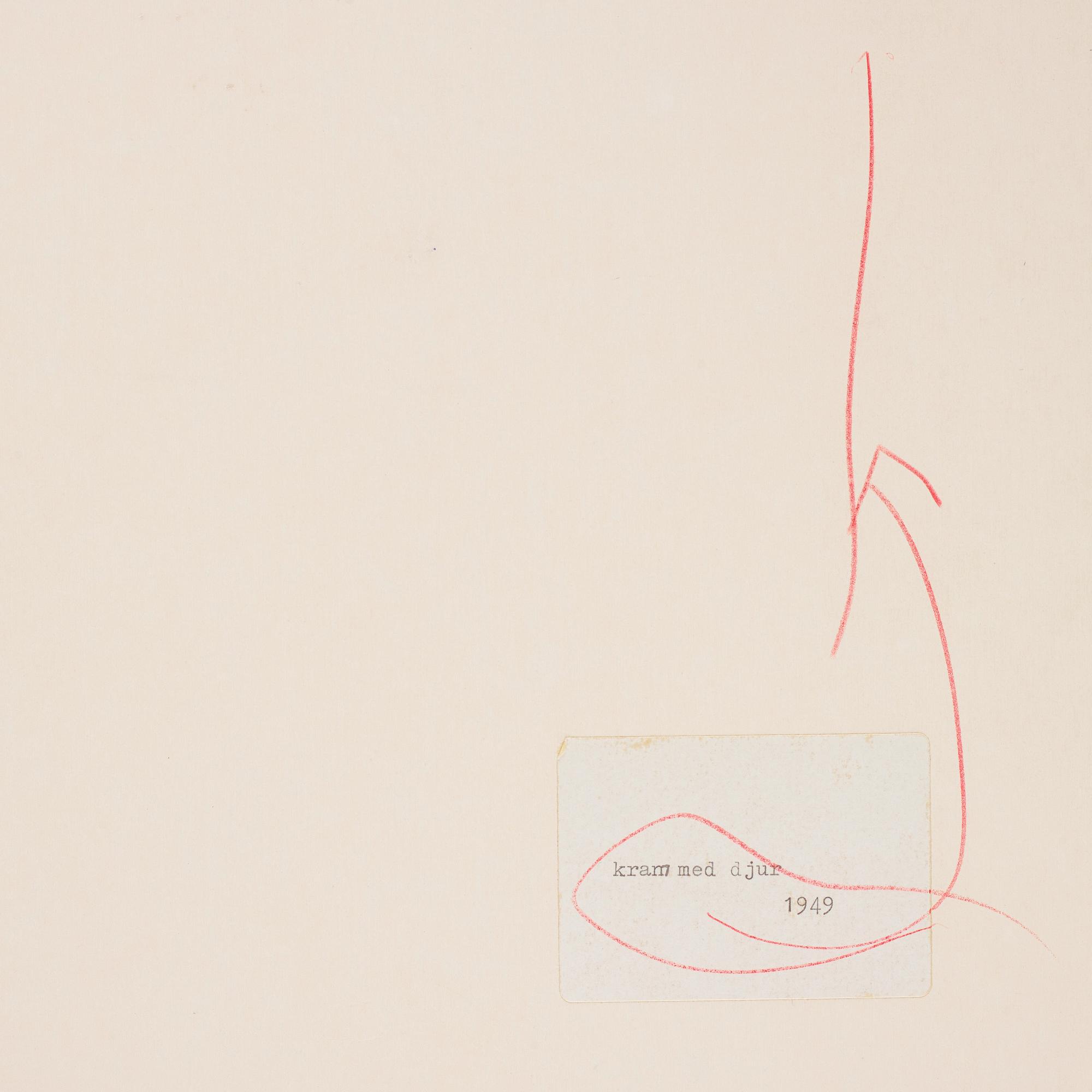 CO Hultén, blandteknik på papper, signerad och utförd 1947.