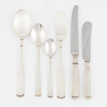 Jacob Ängman, cutlery set, 60 pieces, silver, "Rosenholm", GAB, some Eskilstuna 1992.