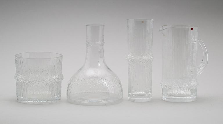 VAS, SKÅL, BRINGARE OCH KARAFF, "Niva", Tapio Wirkkala, Iittala.