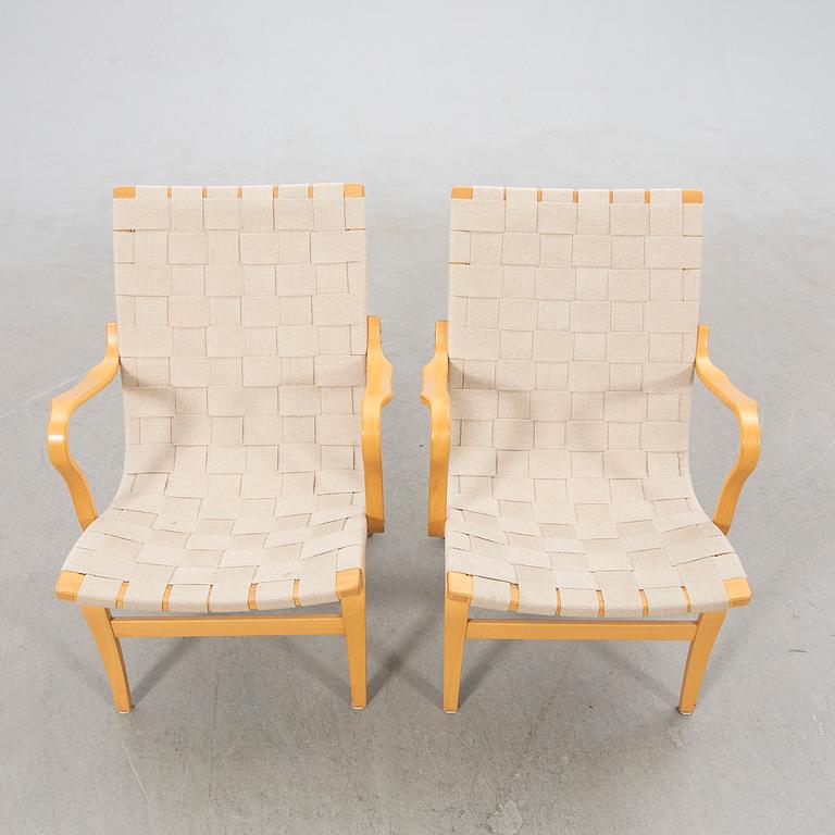 Bruno Mathsson, armchairs, a pair, "Eva", DUX, late 20th century.