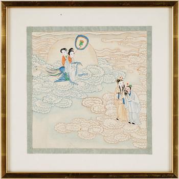 SIDENMÅLNINGAR, 2 st, Kina, 1900-talets första hälft.