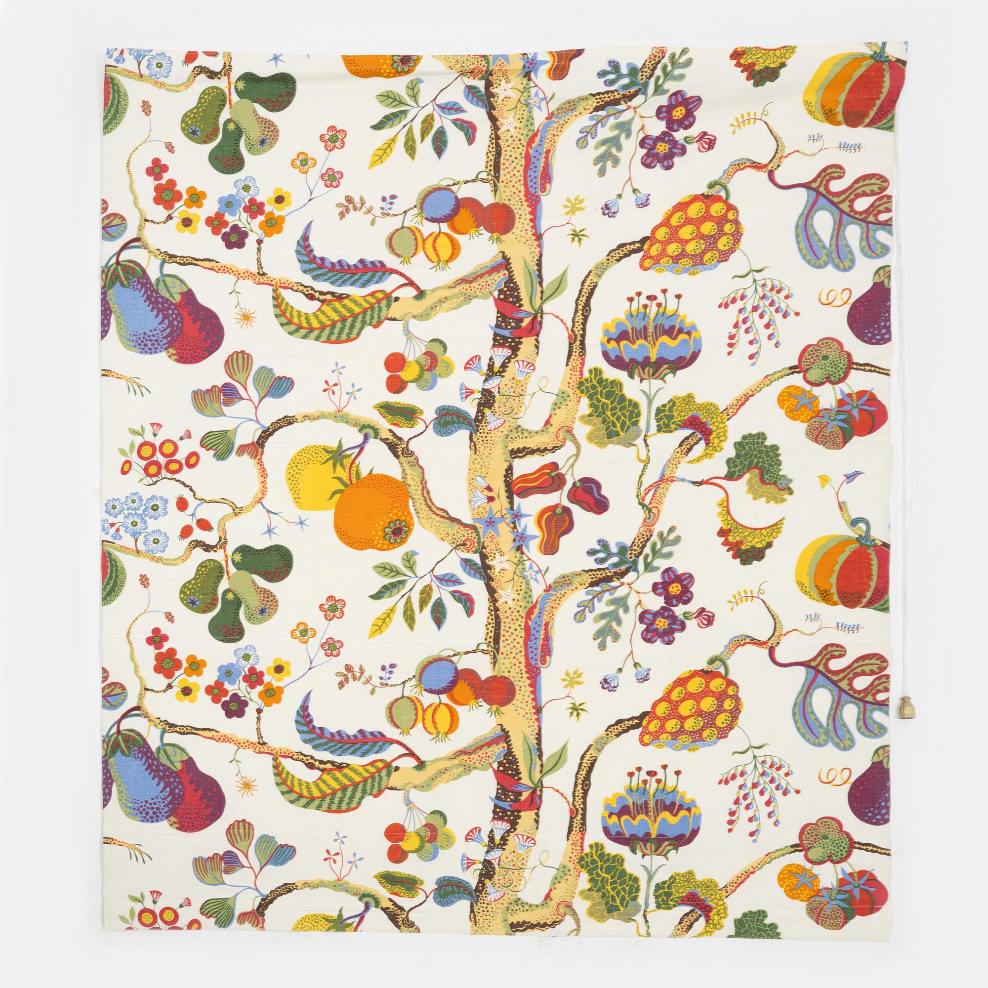 Josef Frank, a pair of 'Vegetable Tree' blinds, Svenskt Tenn.