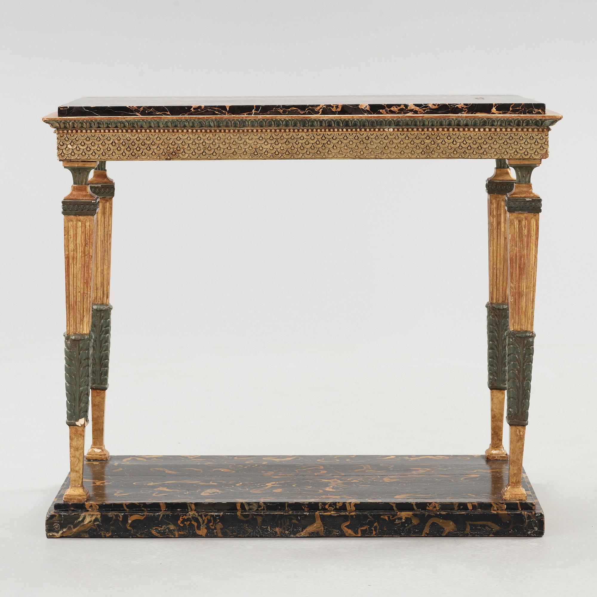 KONSOLBORD. Sengustaviansk, omkring år 1800.