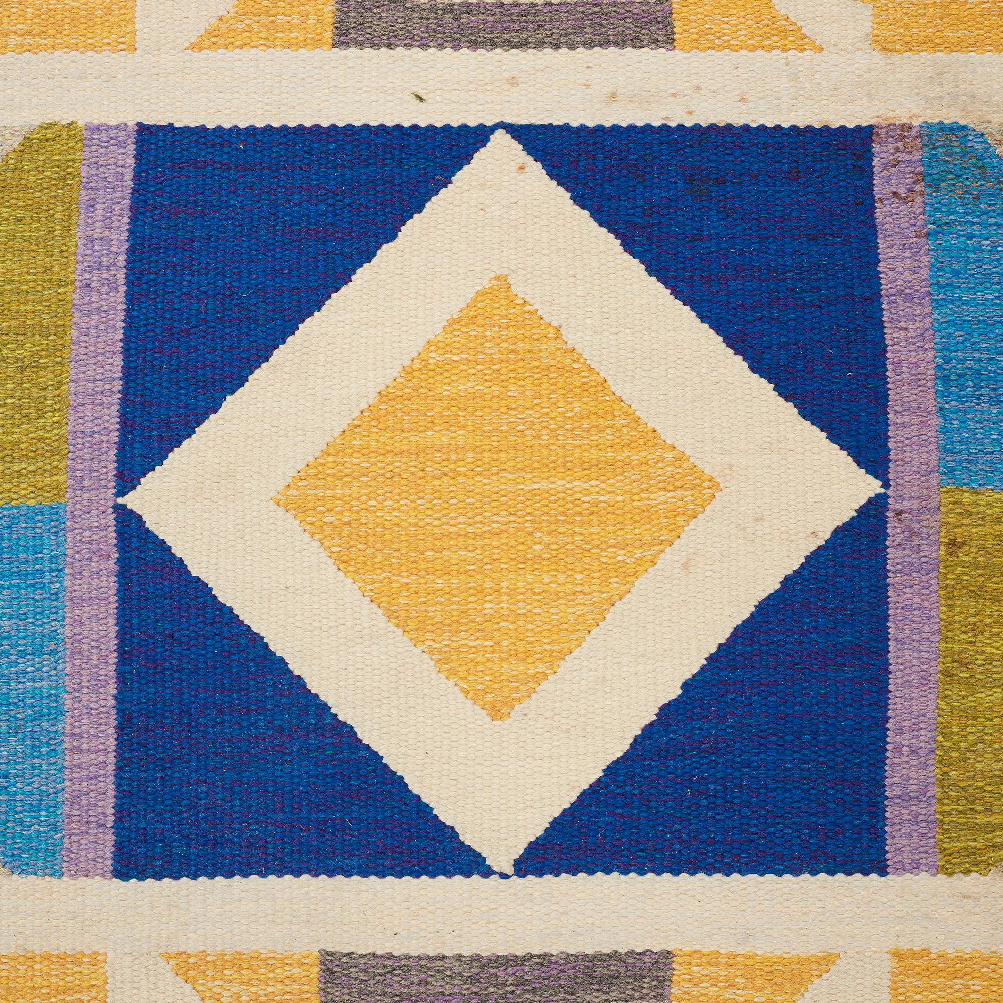 Agda Österberg, MATTA, "Matta nr 591", rölakan och gobelängteknik, ca 328,5 x 212 cm, signerad AÖ (Agda Österberg), vävd 1973.