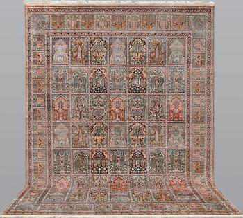 A silke Kashmir carpet, ca 327 x 243 cm.