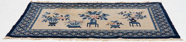 Rug, old, China, "antique finish", approx. 204 x 125 cm.