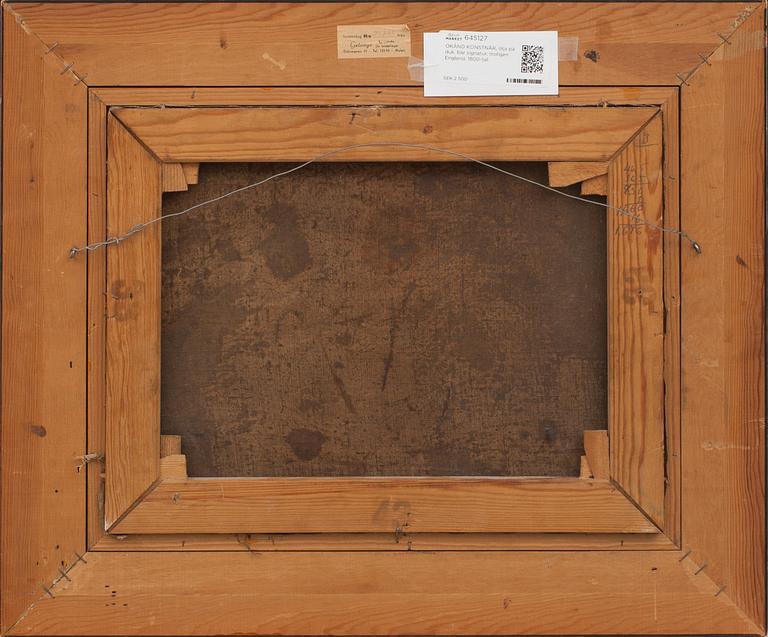OKÄND KONSTNÄR, olja på duk, bär signatur, troligen England. 1800-tal.