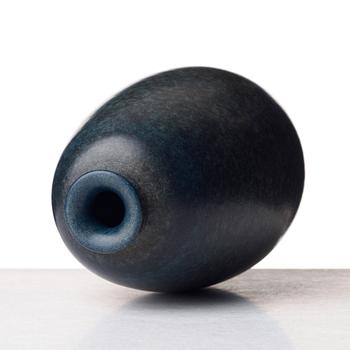 Erich & Ingrid Triller, a blue glazed stoneware vase, Tobo, Uppland, Sweden.