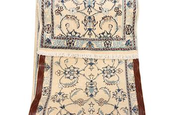 A Nain runner, part silk, c. 288 x 64 cm.