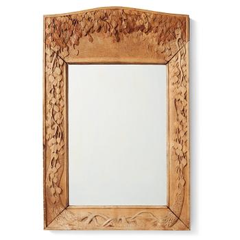 A Swedish Art Nouveau/ Folk art carved mirror, early 20th century.