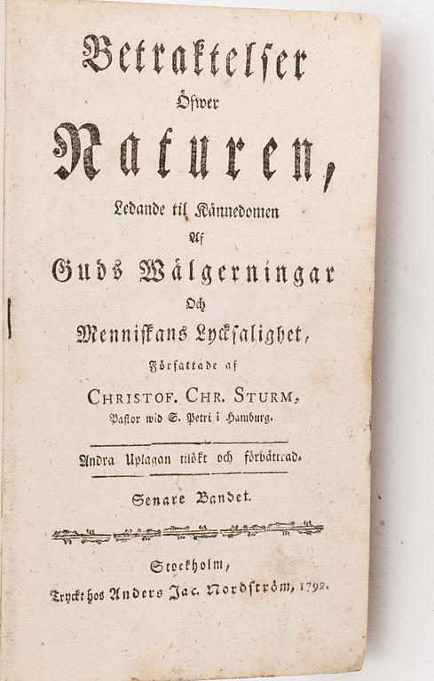 PARTI BÖCKER, 3 st, bl.a, "Grönländska historiens senare del, om Brödra-Församlingens missioner", Stockholm 1769.
