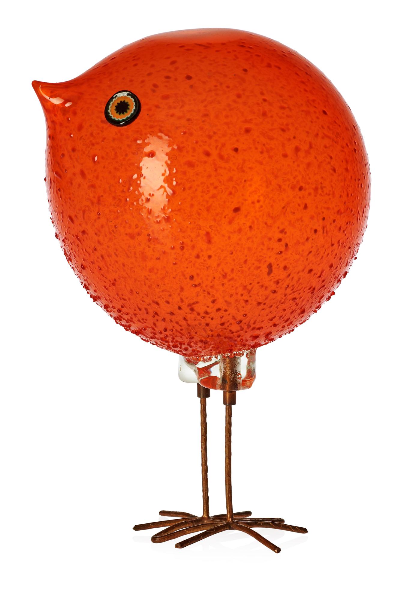 A Peter Pelzel 'Pulcino' glass bird, Vistosi, Italy.