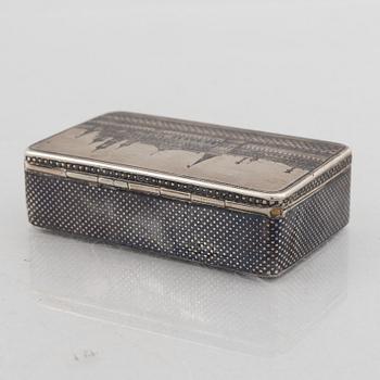 A Russian Silver Niello Box, Moscow 1888.