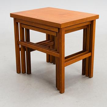 A 1960s 'Triplex' nesting table for Keravan Puusepäntehdas, Stockmann, Finland.