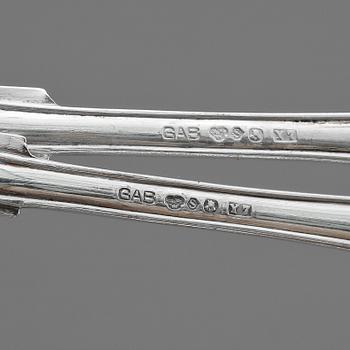 BESTICKSERVIS, 85 delar, silver, "Svensk spets", GAB, Stockholm, bla 1926. Vikt ca 1965g.