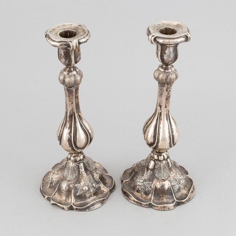 Gustaf Dahlgren, ljusstakar, ett par, silver, Malmö, 1860.
