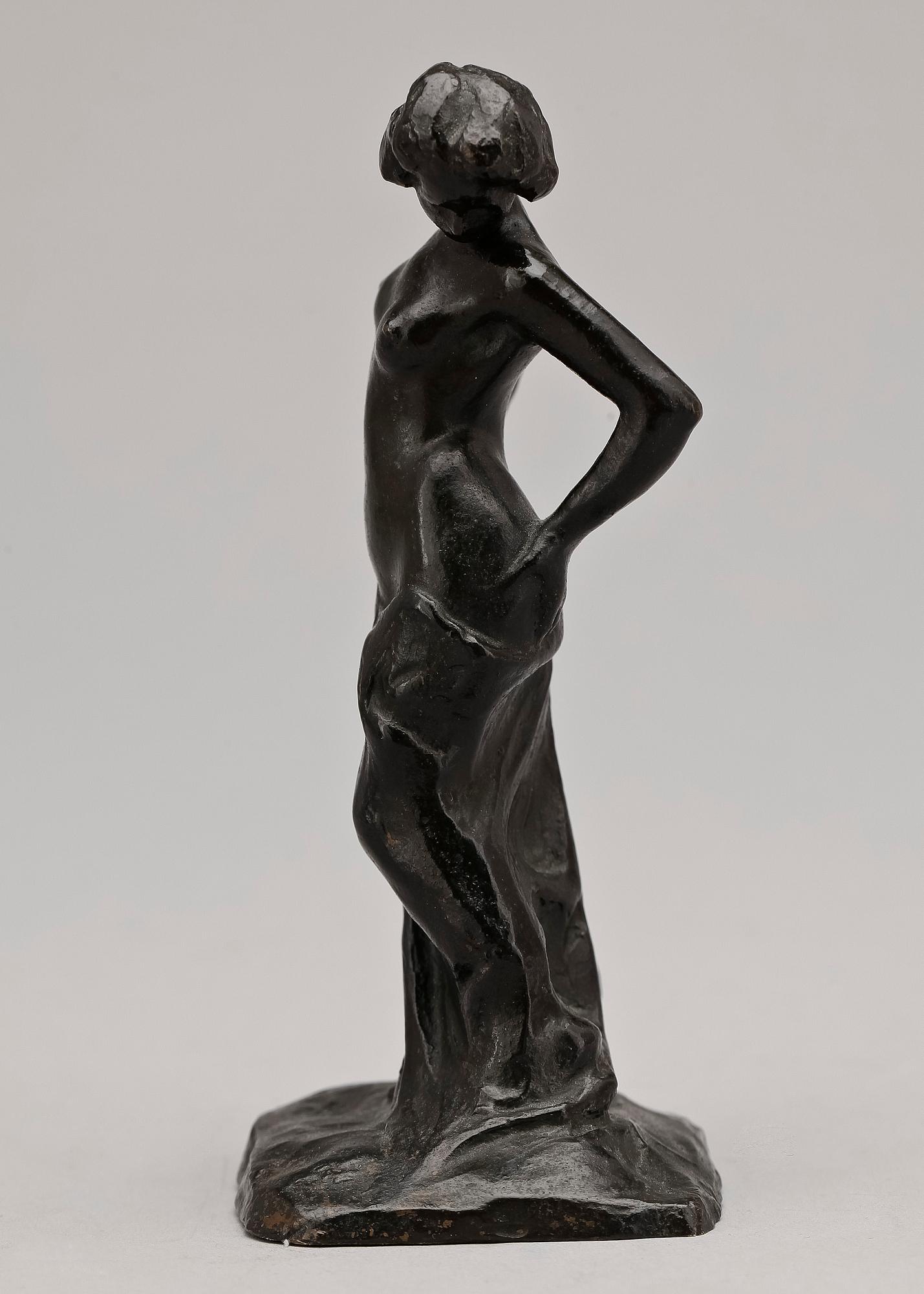 CARL ELDH, skulptur, patinerad brons Hjalmar Bergmans  Gjuteri, signerad.