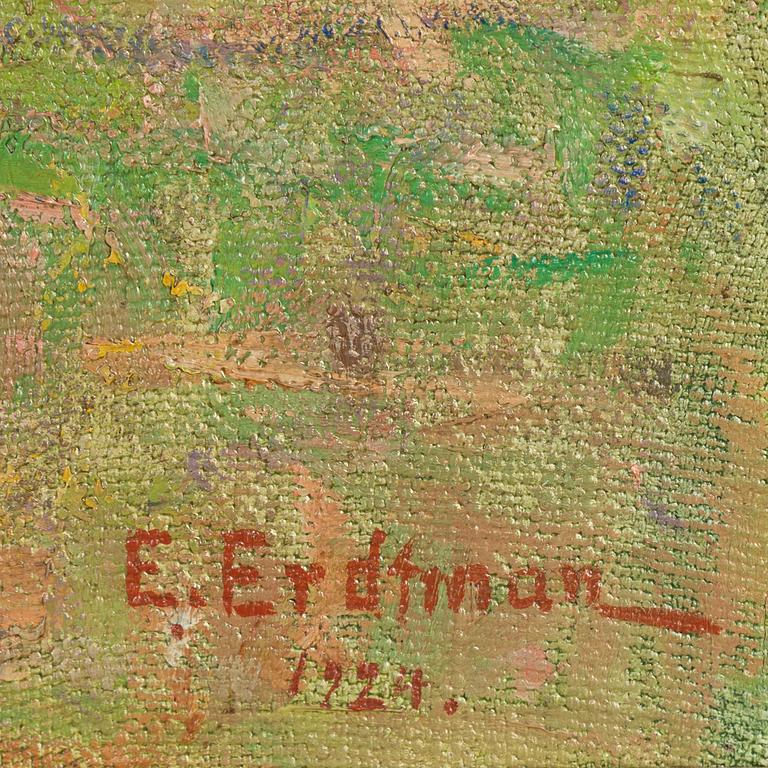 Elias Erdtman, olja på duk/pannå, signerad och daterad 1924.