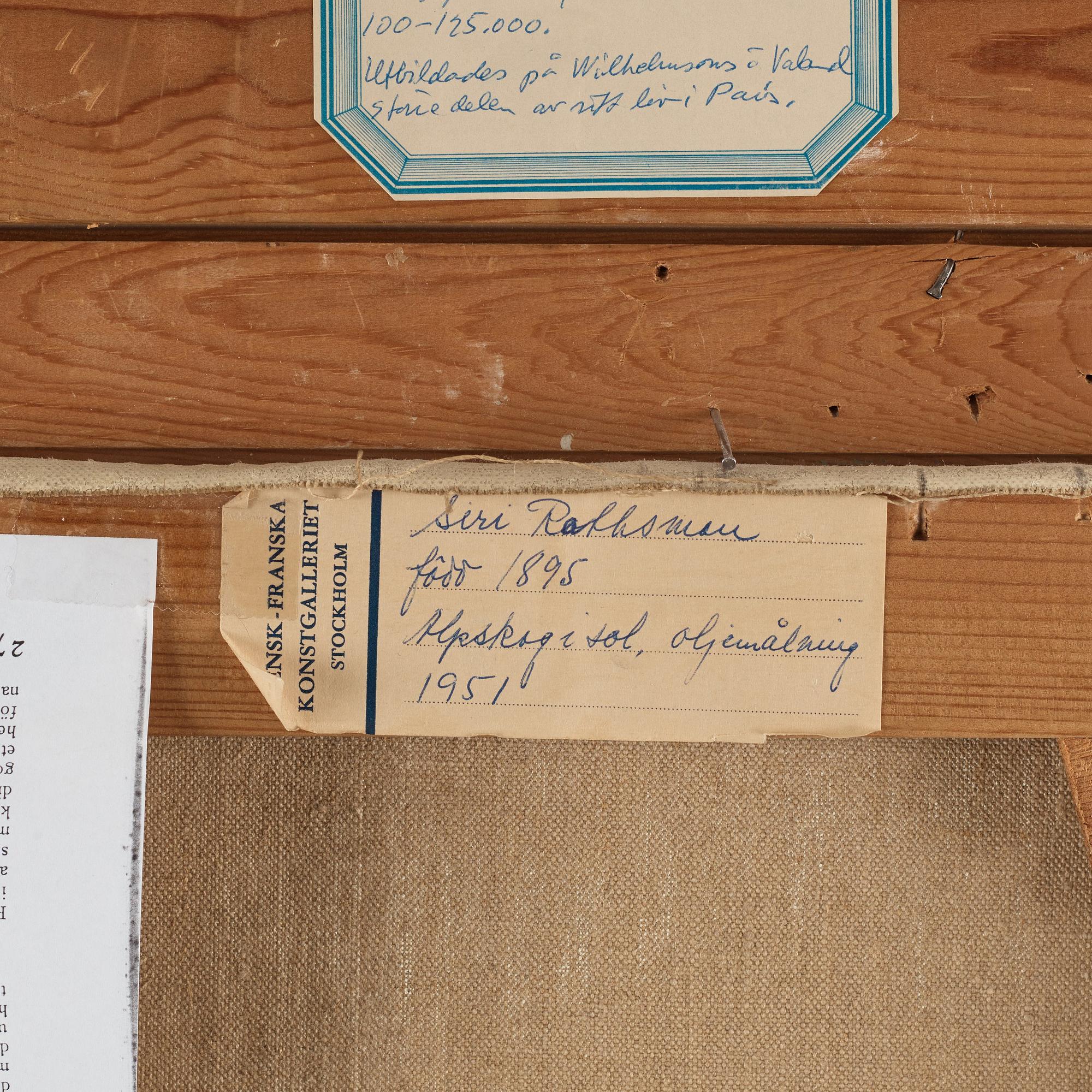 Siri Rathsman, "Alpskog i sol".