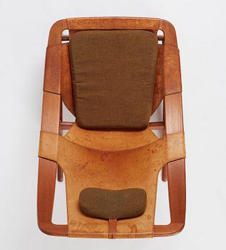 Arne Tideman Ruud, a teak and natural brown leather 'Holmenkollen' chair, AS Inventar/ Norcraft, Gjövik Norway, 1950s-1960s.