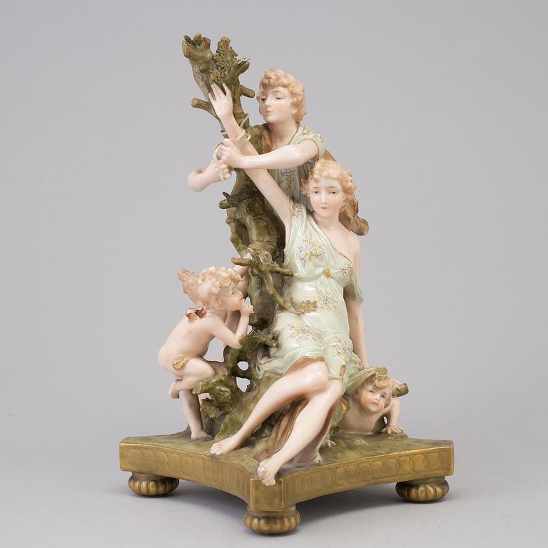 An Ernst Wahliss porcelain figure group, for Turn Wien, Austria, first half of the 20th century.