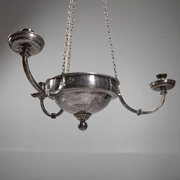 TAKAMPEL, försilvrad mässing, art deco, 1920-1930-tal. Höjd  ca 86 cm.