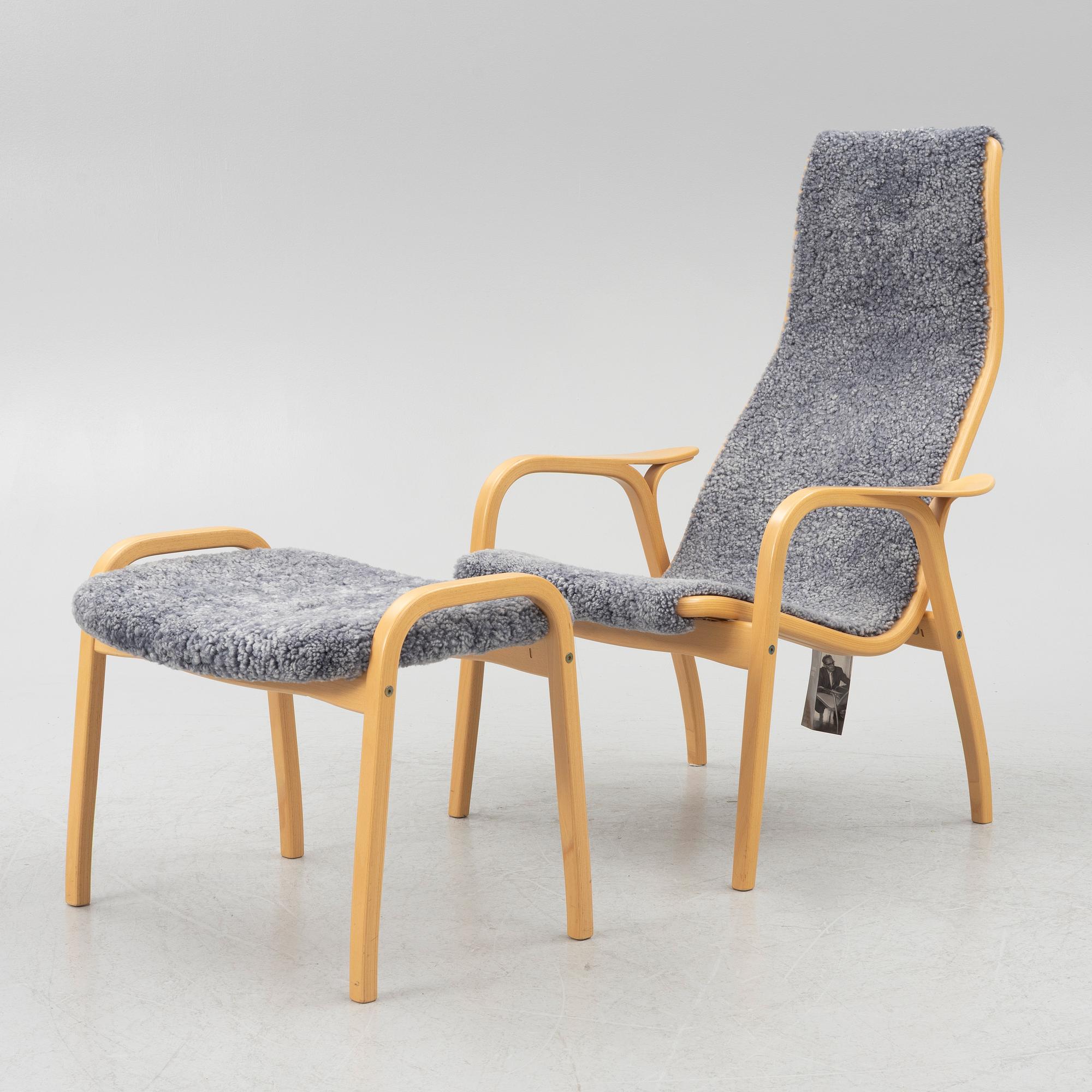 Yngve Ekström, armchair with footstool, Lamino, Swedese.