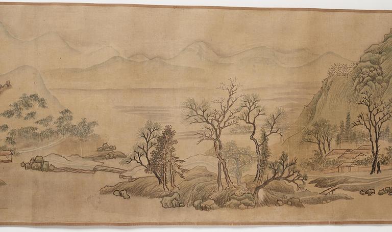 Yun Shouping (Nantian), attributed to, A Chinese scroll painting, attributed to Yun Shouping,  惲壽平; 1633 – 1690).