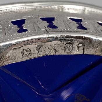 A pair of silver salt cellars, mark of H.