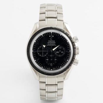 Omega, Speedmaster, Broad Arrow, chronograph, wristwatch, 42 mm.
