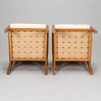 Carl Gustaf Hiort af Ornäs, a pair of mid-20th-century 'Rialto' open armchairs, Puunveisto Oy - Träsnideri Ab, Finland.